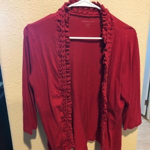 Red sweater (T shirt material) sweater